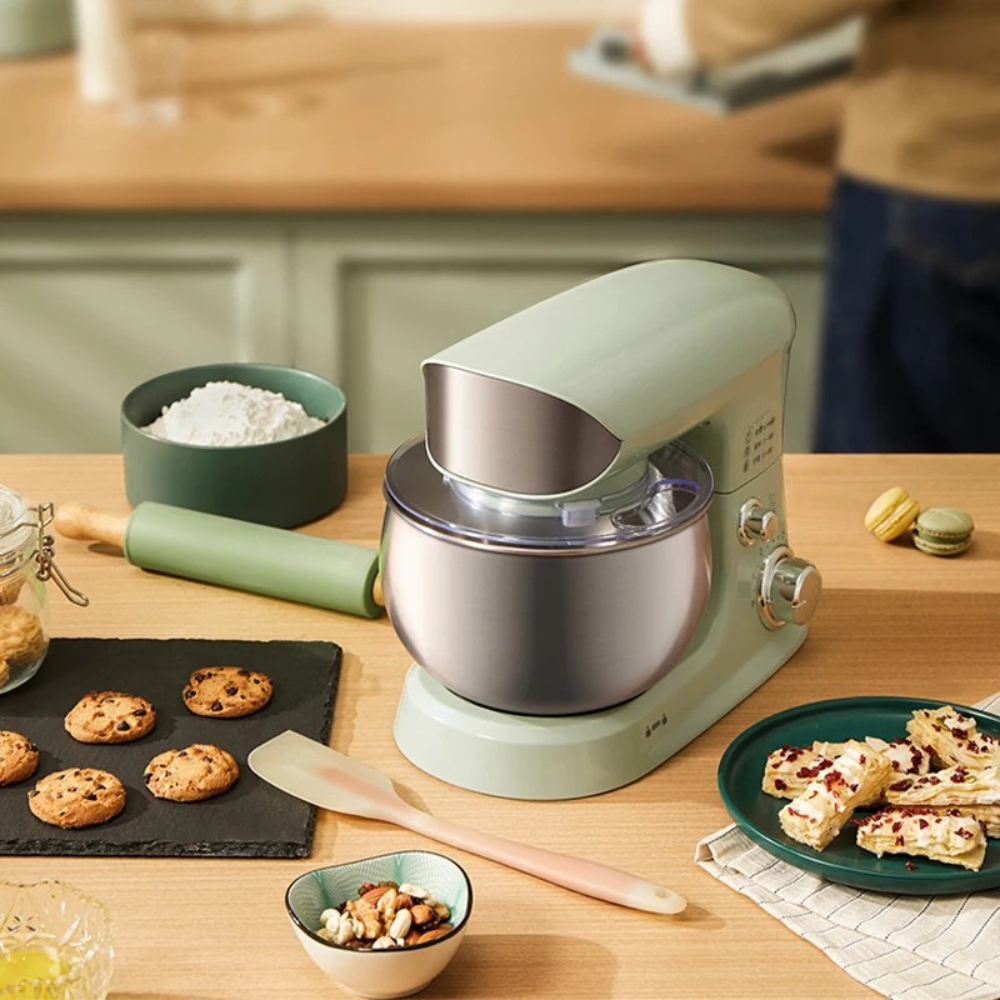Stand Mixer 3L 600W Electric Kitchen Mixer with Stainless Steel Bowl 6 Speed Tilt Head - White