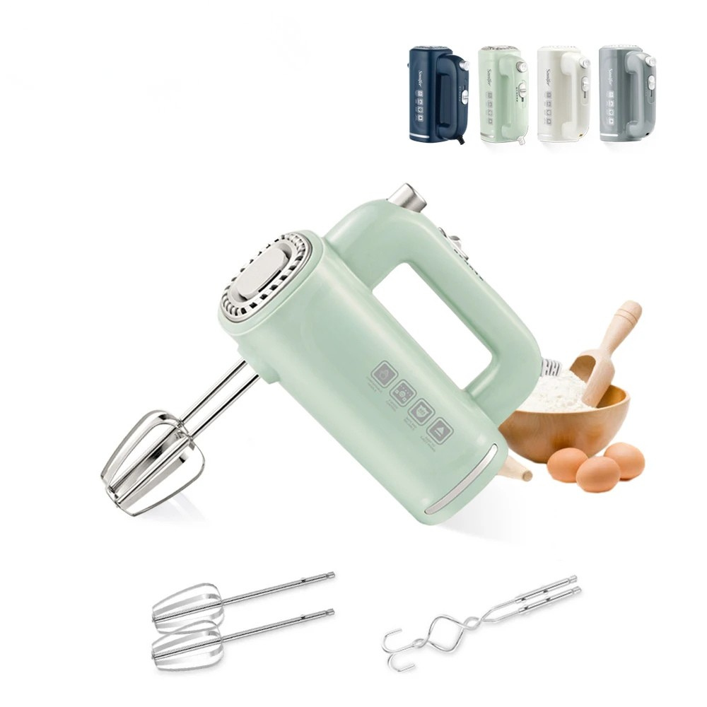 Electric Hand Mixer 5-Speed Kitchen Blender with Turbo Mode and Beaters – Grey