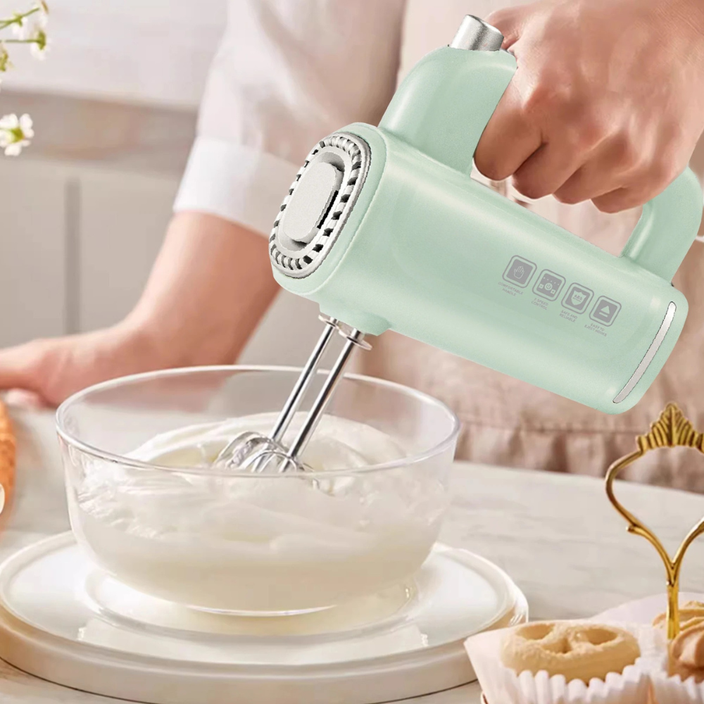 Electric Hand Mixer 5-Speed Kitchen Blender with Turbo Mode and Beaters – Grey