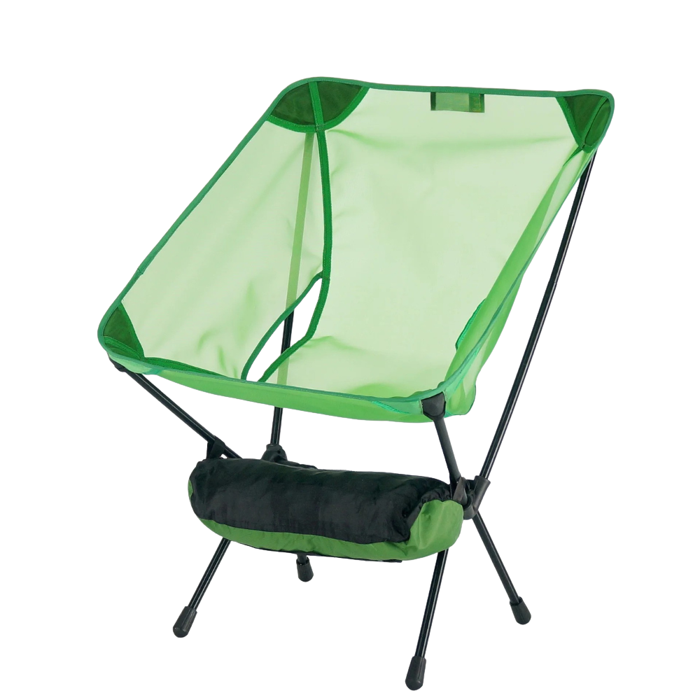 Moon Chair Portable Folding Camping Chair Lightweight Outdoor Seat with Storage Bag - Green