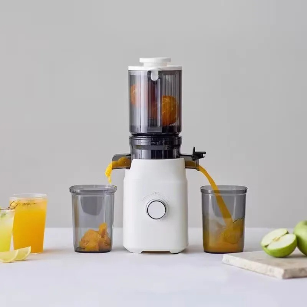 Juicer Machine 1500mL Low Speed Automatic Pulp Separation Cold Press Extractor – White