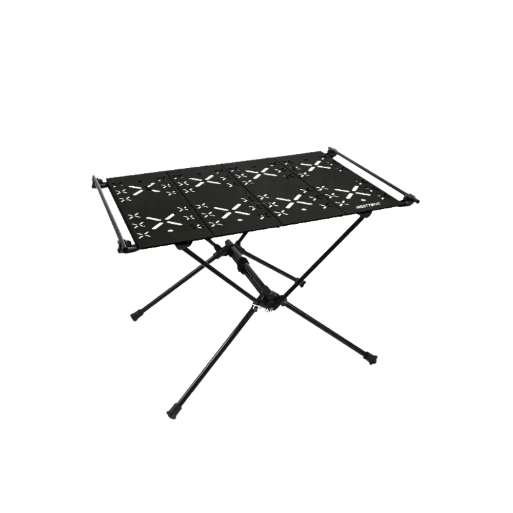 Camping Folding Table Portable Aluminum Alloy Lightweight Outdoor Table 59cm - Black