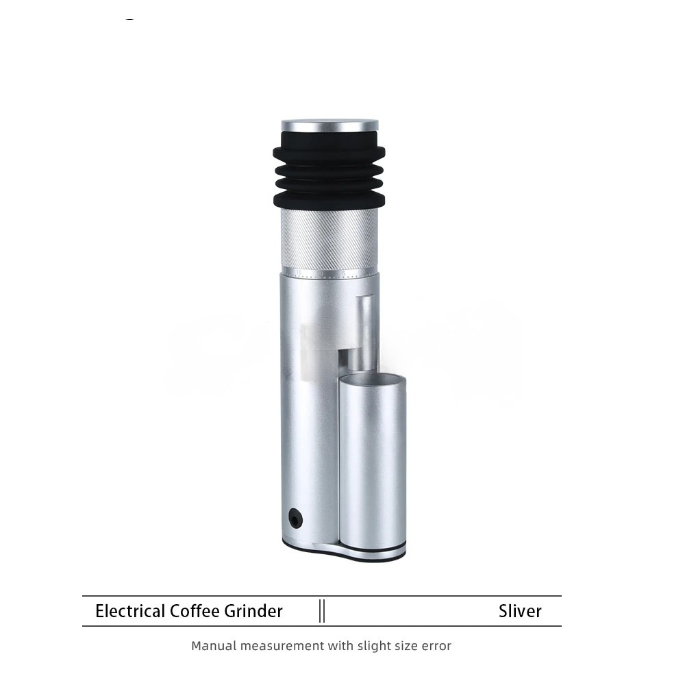 Electric Coffee Grinder 12W Conical Burr Adjustable Precision Digital Display - Silver