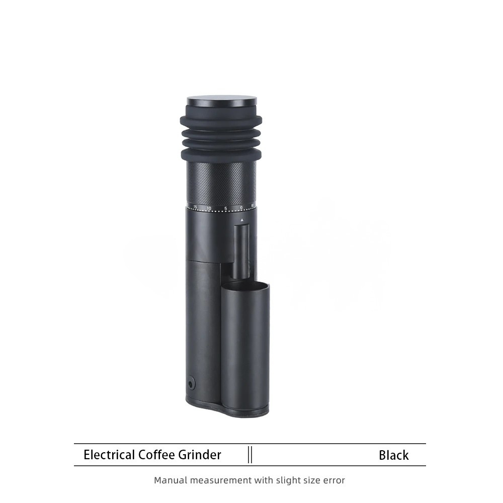 Electric Coffee Grinder 12W Conical Burr Adjustable Precision Digital Display - Black