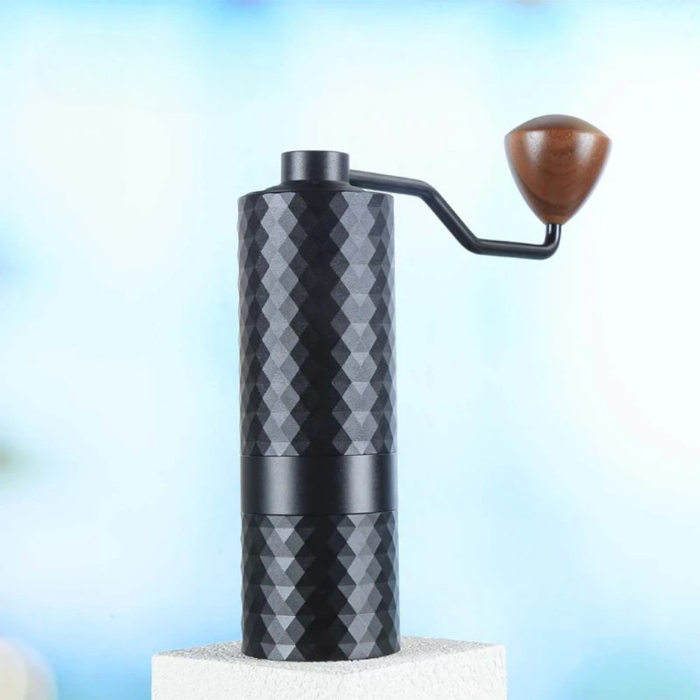 Manual Coffee Grinder 16.5cm Stainless Steel Burr Adjustable Hand Grinder - Silver
