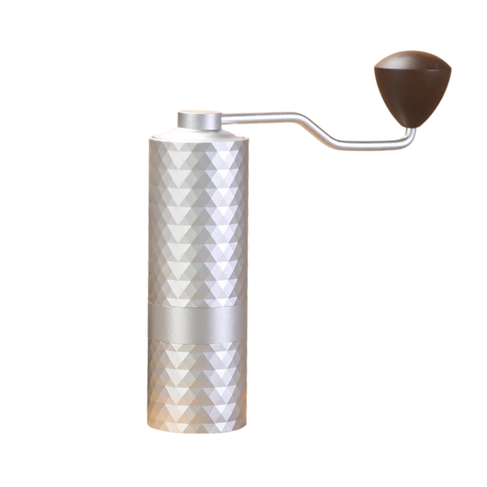 Manual Coffee Grinder 16.5cm Stainless Steel Burr Adjustable Hand Grinder - Silver