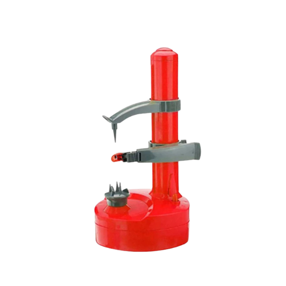 Electric Apple Peeler 28.5cm Automatic Fruit Vegetable Peeler Cutter Slicer - Red