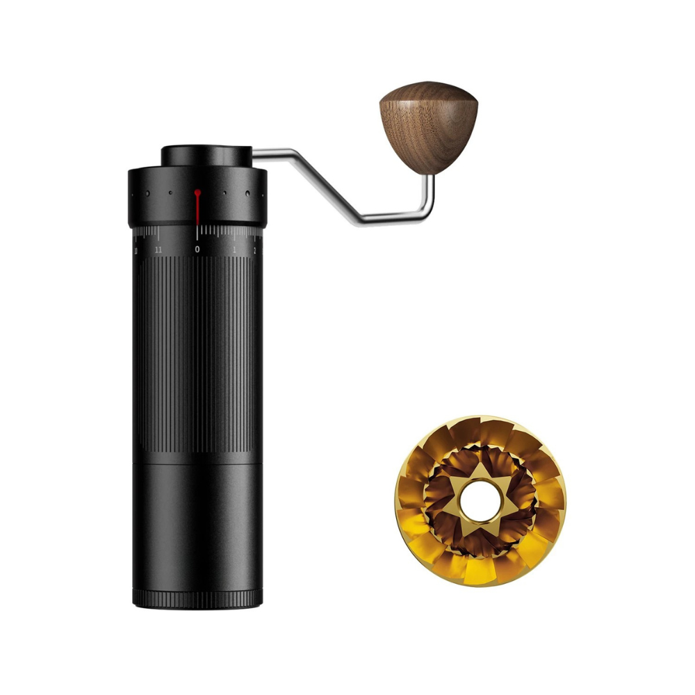 Manual Coffee Grinder 19cm Adjustable Stainless Steel Burr Portable Hand Grinder - Black