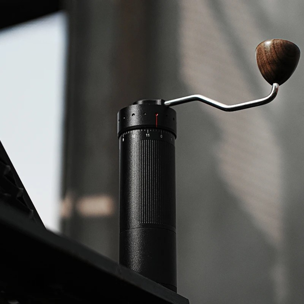 Manual Coffee Grinder 19cm Adjustable Stainless Steel Burr Portable Hand Grinder - Black