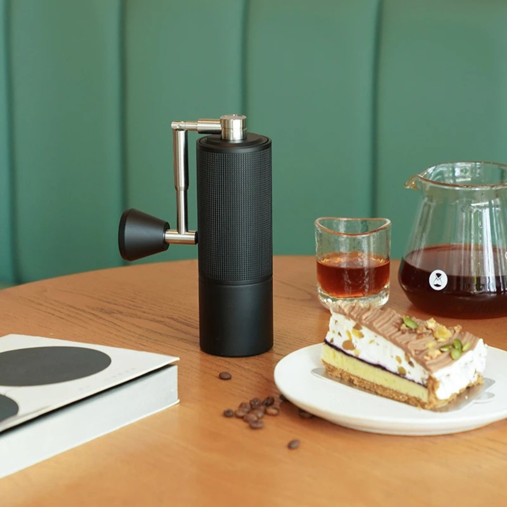Manual Coffee Grinder 15.8cm 38mm Burr Adjustable Hand Coffee Mill - Black