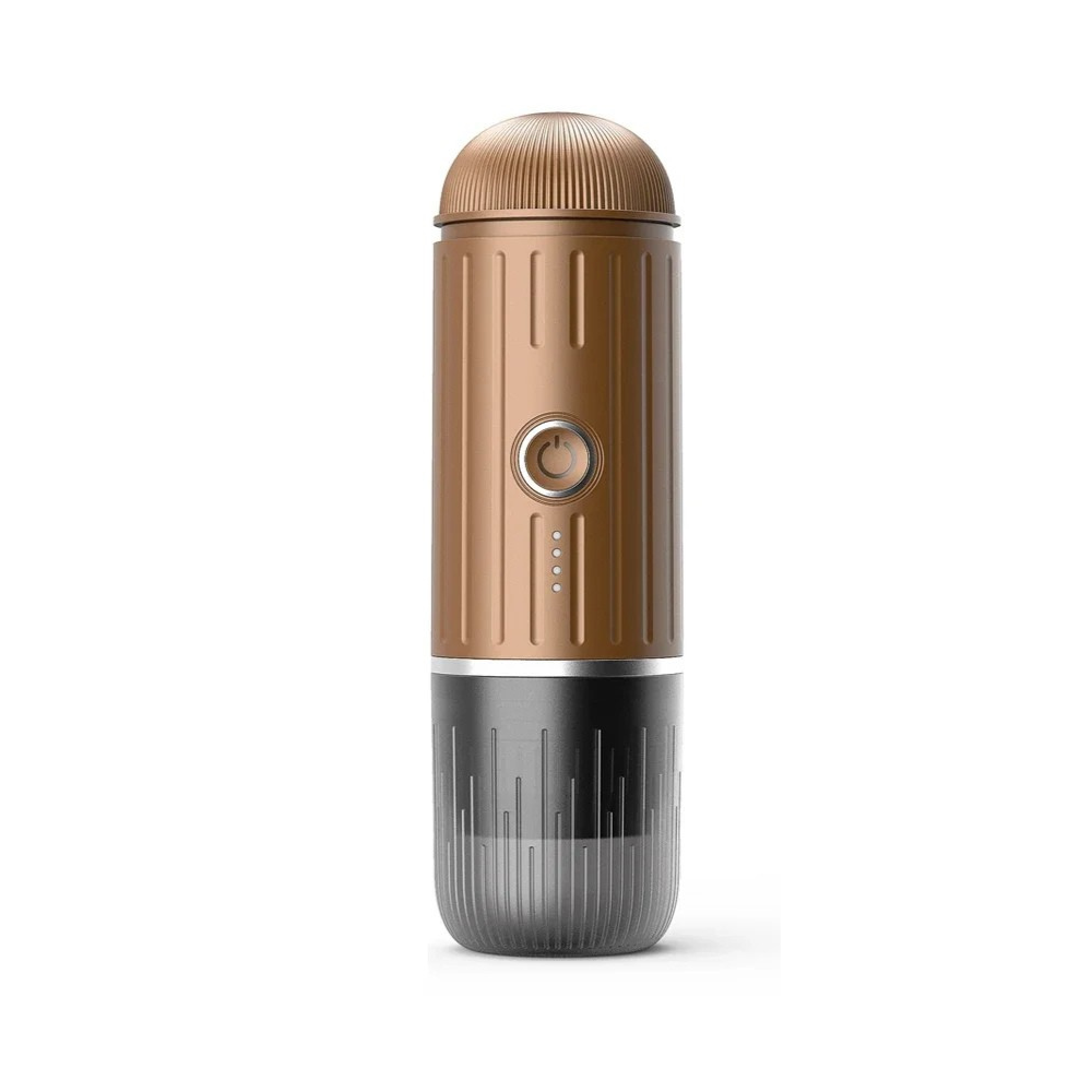 Portable Espresso Coffee Maker 2 in 1 Wireless Capsule Powder Machine 7500mAh - Brown