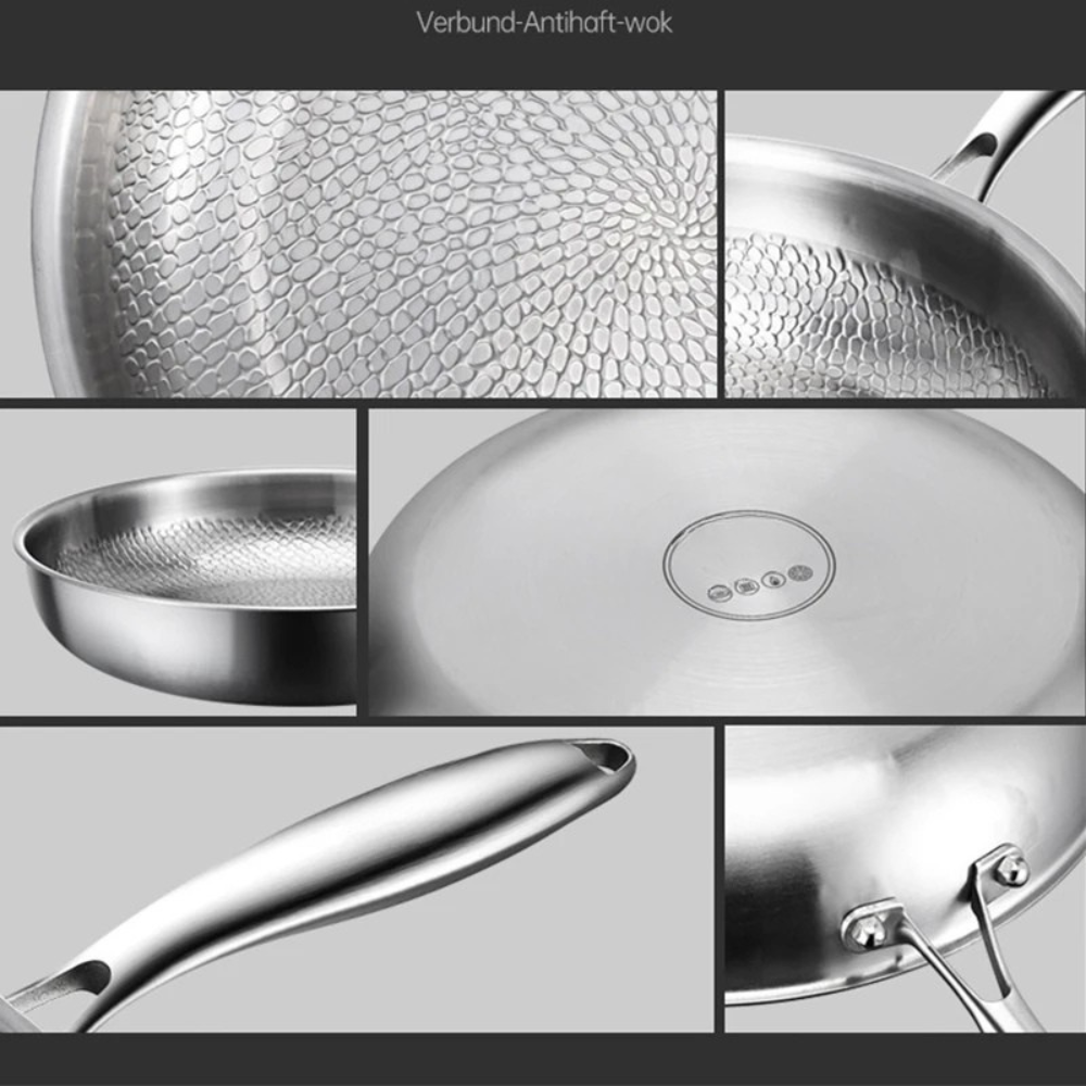 Titanium Frying Pan 30cm Uncoated Induction Compatible Kitchen Cookware