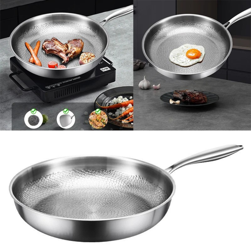Titanium Frying Pan 30cm Uncoated Induction Compatible Kitchen Cookware