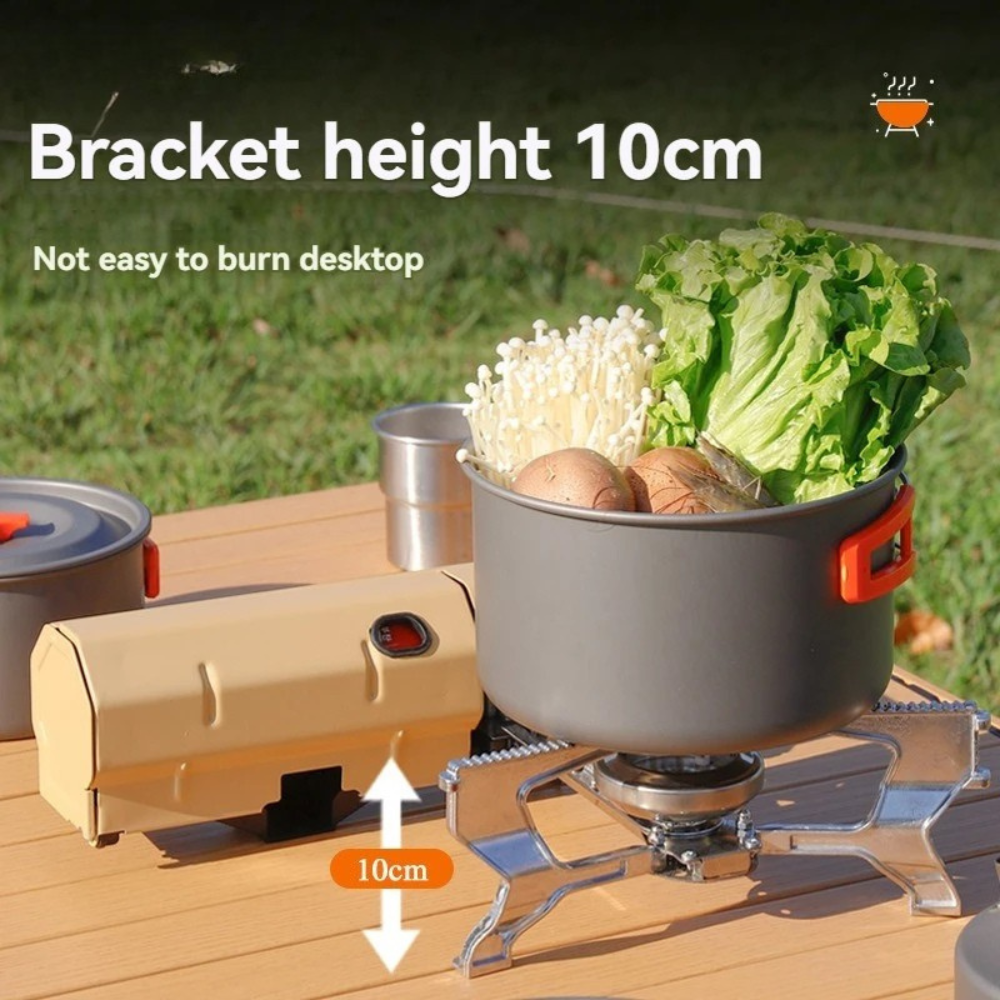 Portable Gas Stove 2600W Folding Outdoor Burner with Electronic Ignition – White