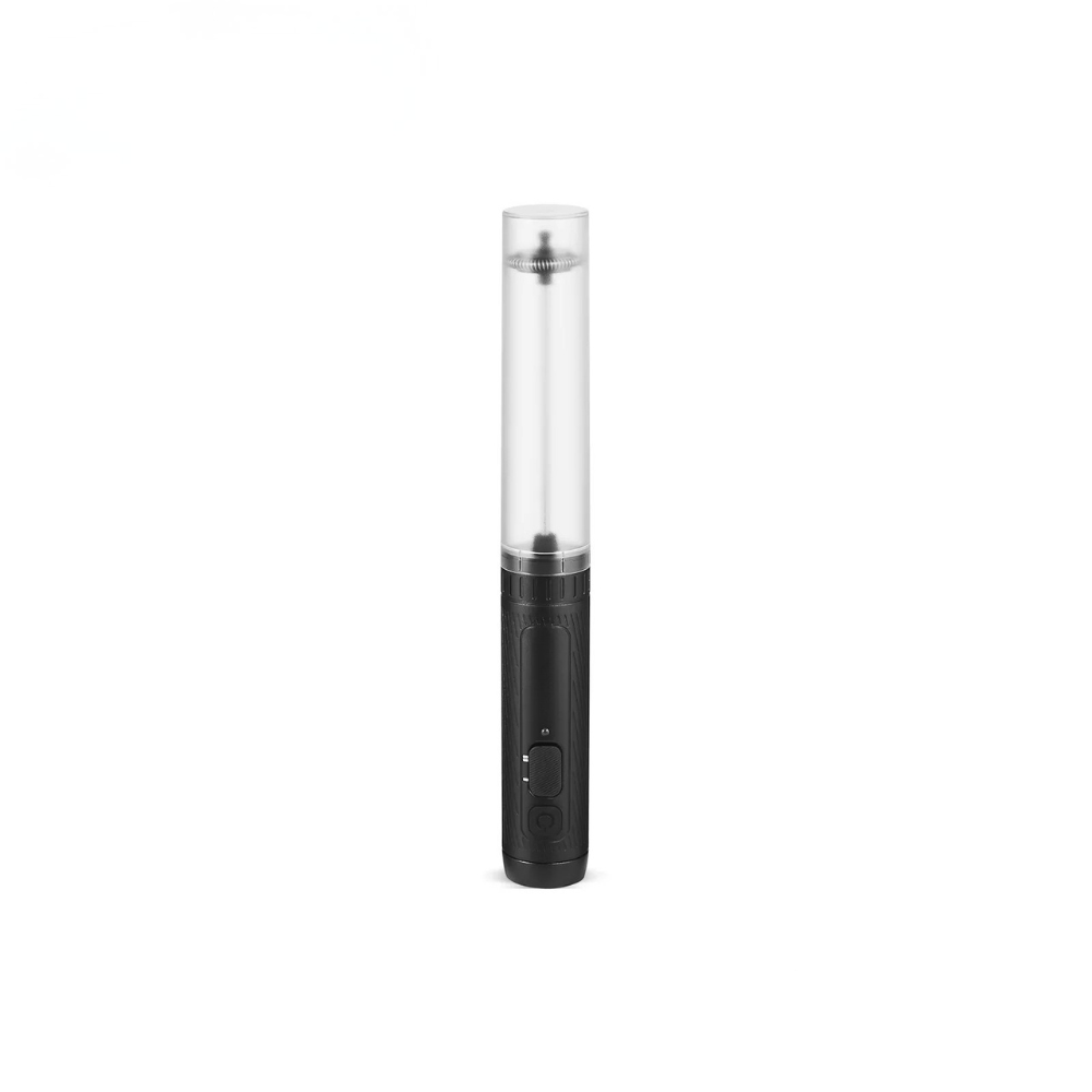 Electric Milk Frother USB Rechargeable Handheld Coffee Mixer 24.5cm - Black