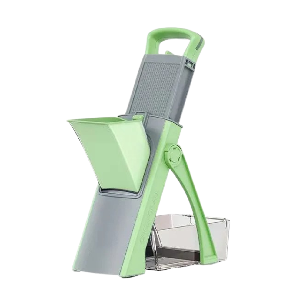 Vegetable Cutter 41.4cm Manual Slicer Shredder Grater Multi Function Chopper - Green