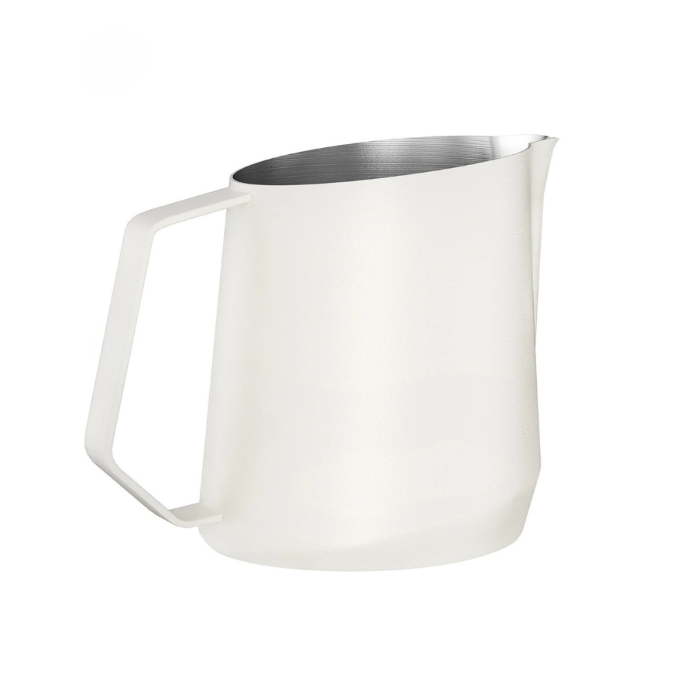 Espresso Milk Frothing Pitcher 600ml Stainless Steel Latte Foam Jug - White