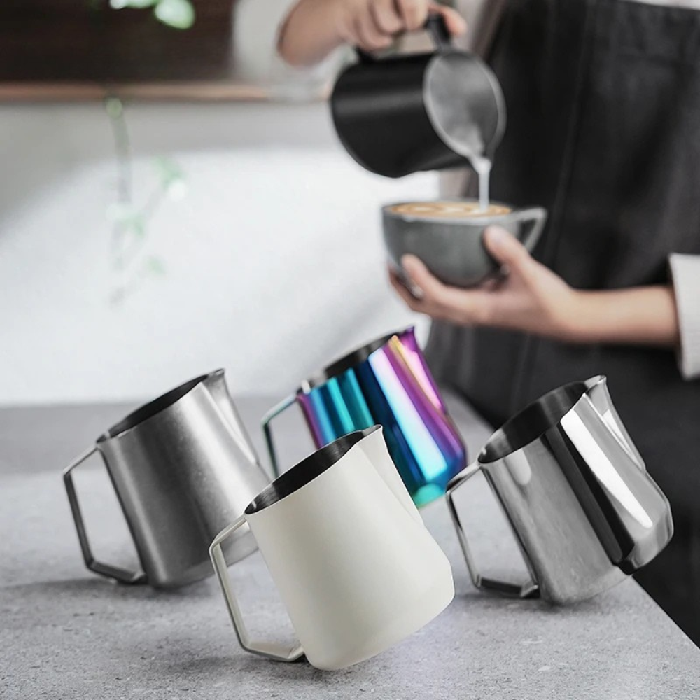 Espresso Milk Frothing Pitcher 600ml Stainless Steel Latte Foam Jug - Glossy