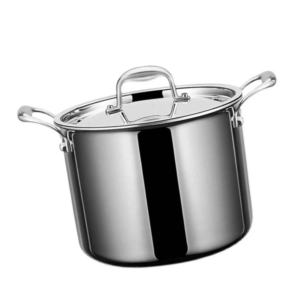 Stainless Steel Soup Pot 24cm Thickened Stew Cooking Pot Induction Compatible