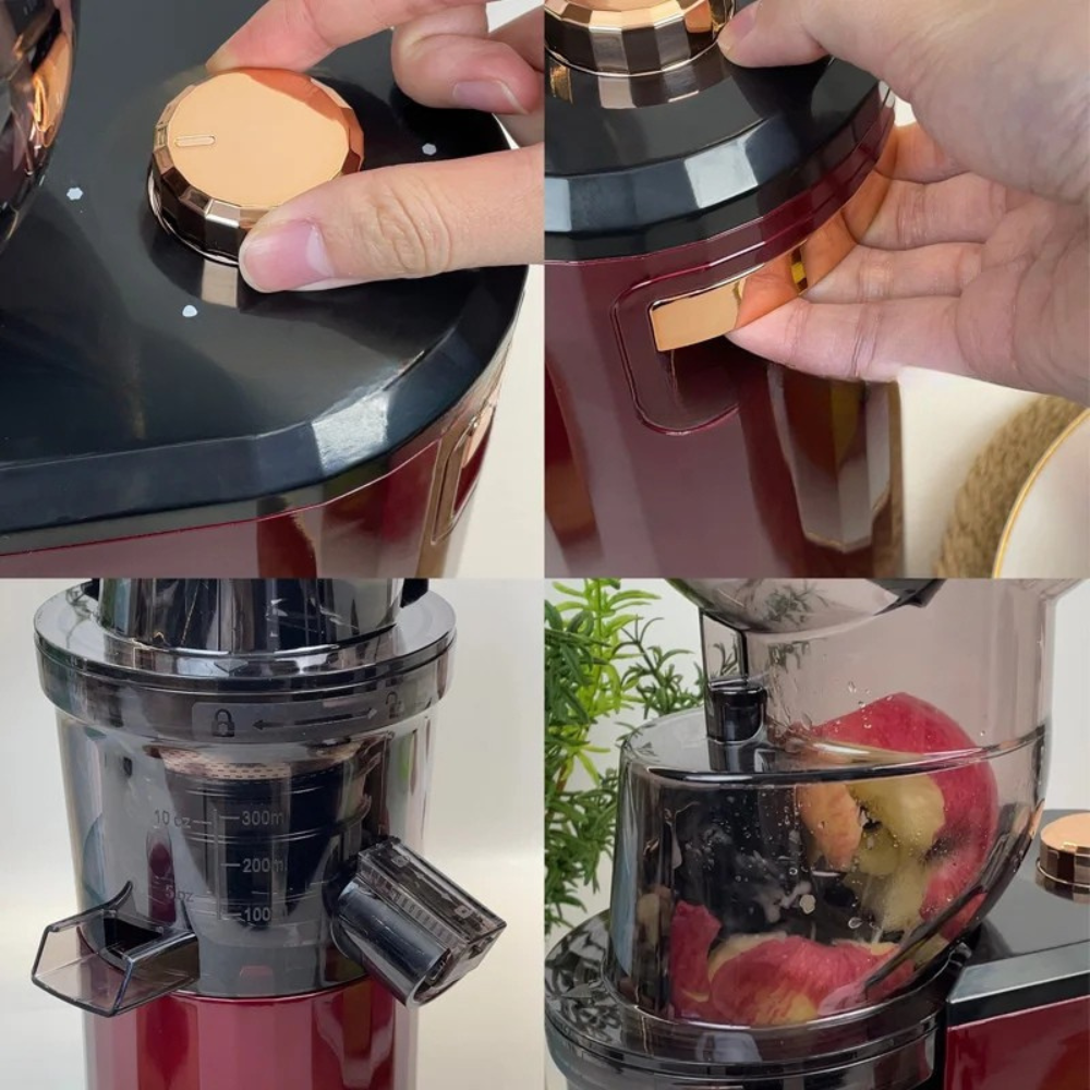 Slow Juicer 150W Large Caliber Juice Extractor with Pulp Separation - White
