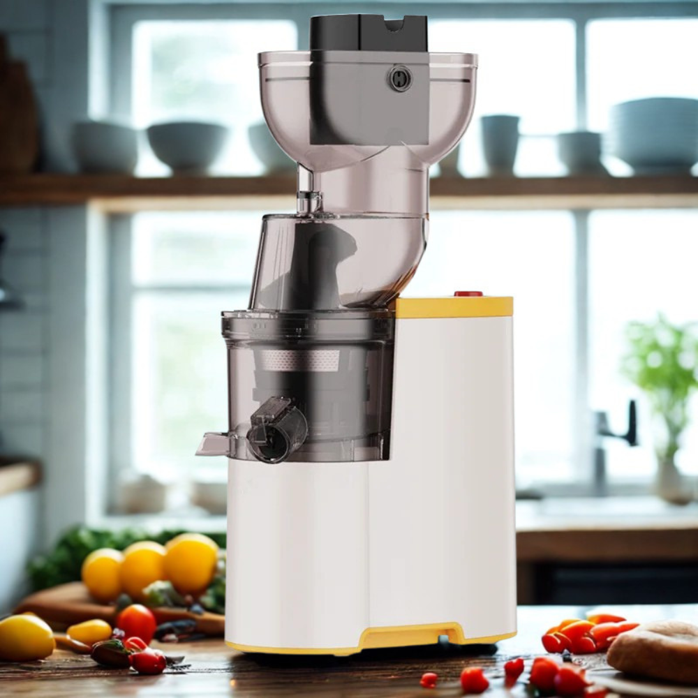 Slow Juicer 150W Large Caliber Juice Extractor with Pulp Separation - Orange