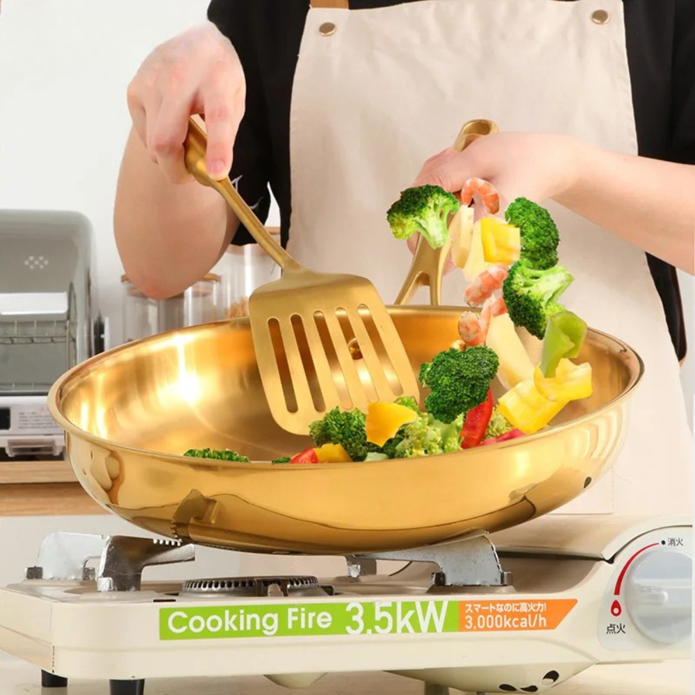 Frying Pan 28cm Stainless Steel Induction Compatible Cooking Pan - Rainbow