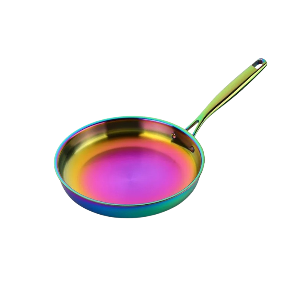 Frying Pan 28cm Stainless Steel Induction Compatible Cooking Pan - Rainbow