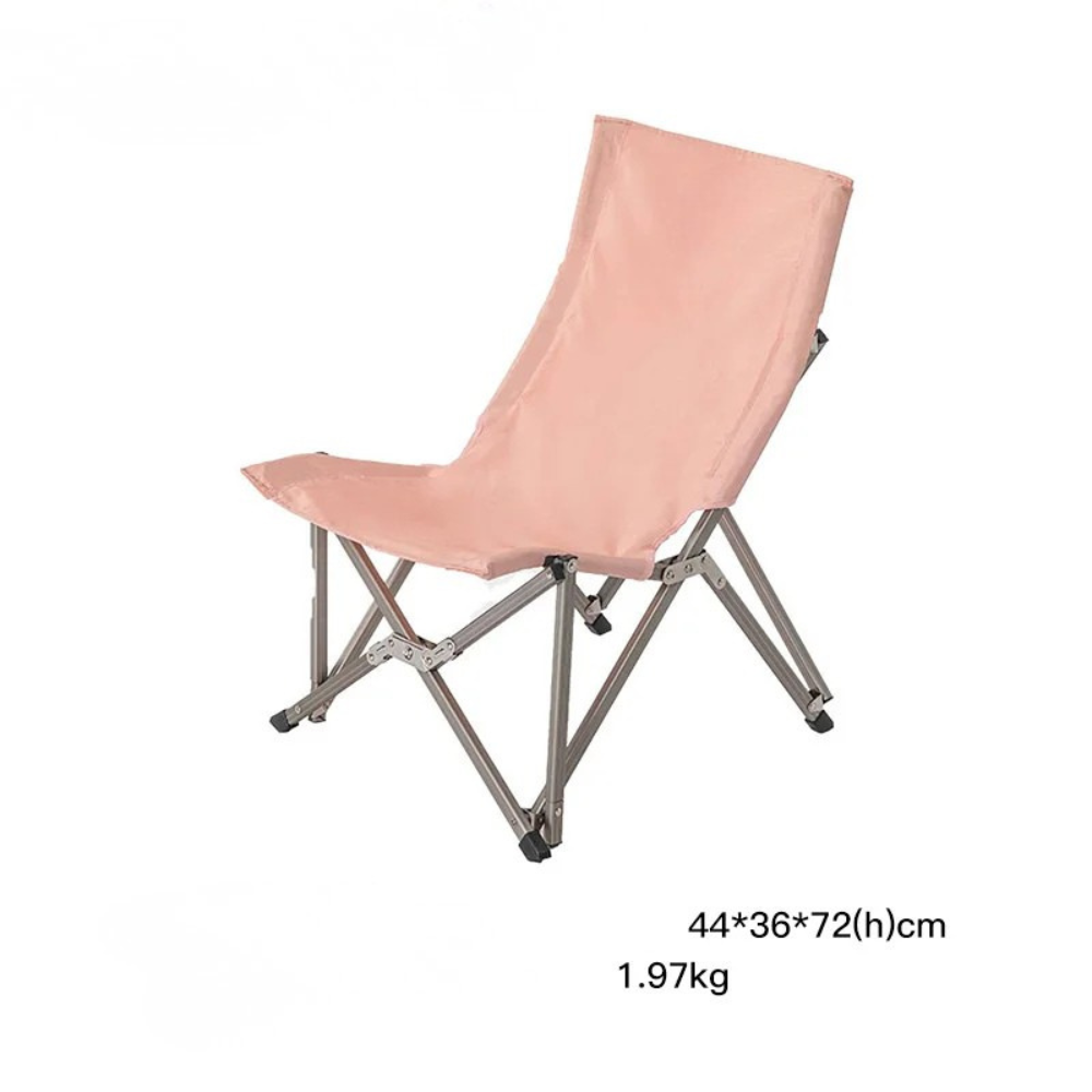 Camping Folding Chair Portable Aluminum Alloy Outdoor Backrest Chair - Pink