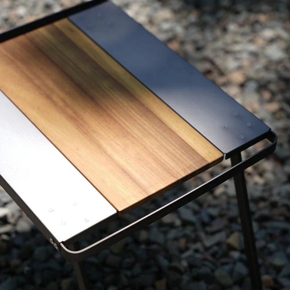 Camping Folding Table Portable Aluminum Alloy Picnic Beer Table - Grey