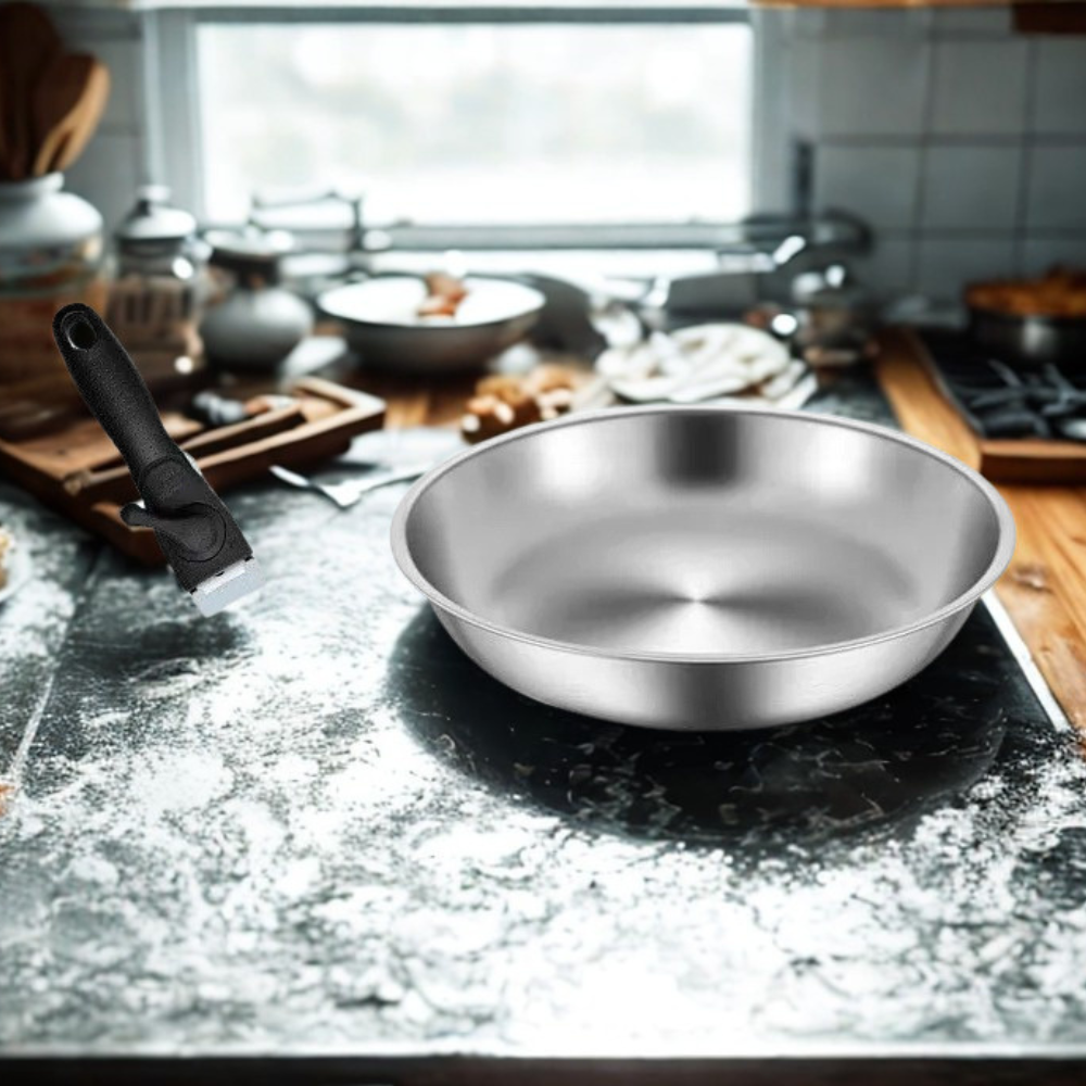 Stainless Steel Frying Pan 30cm Heavy Duty Cooking Pan with Detachable Handle
