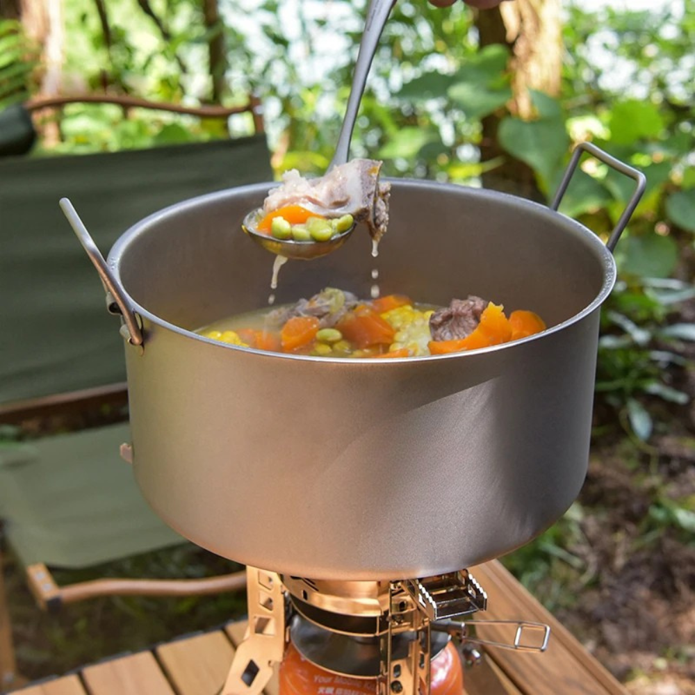 Titanium Stockpot 5L Portable Camping Soup Pot Outdoor Cookware