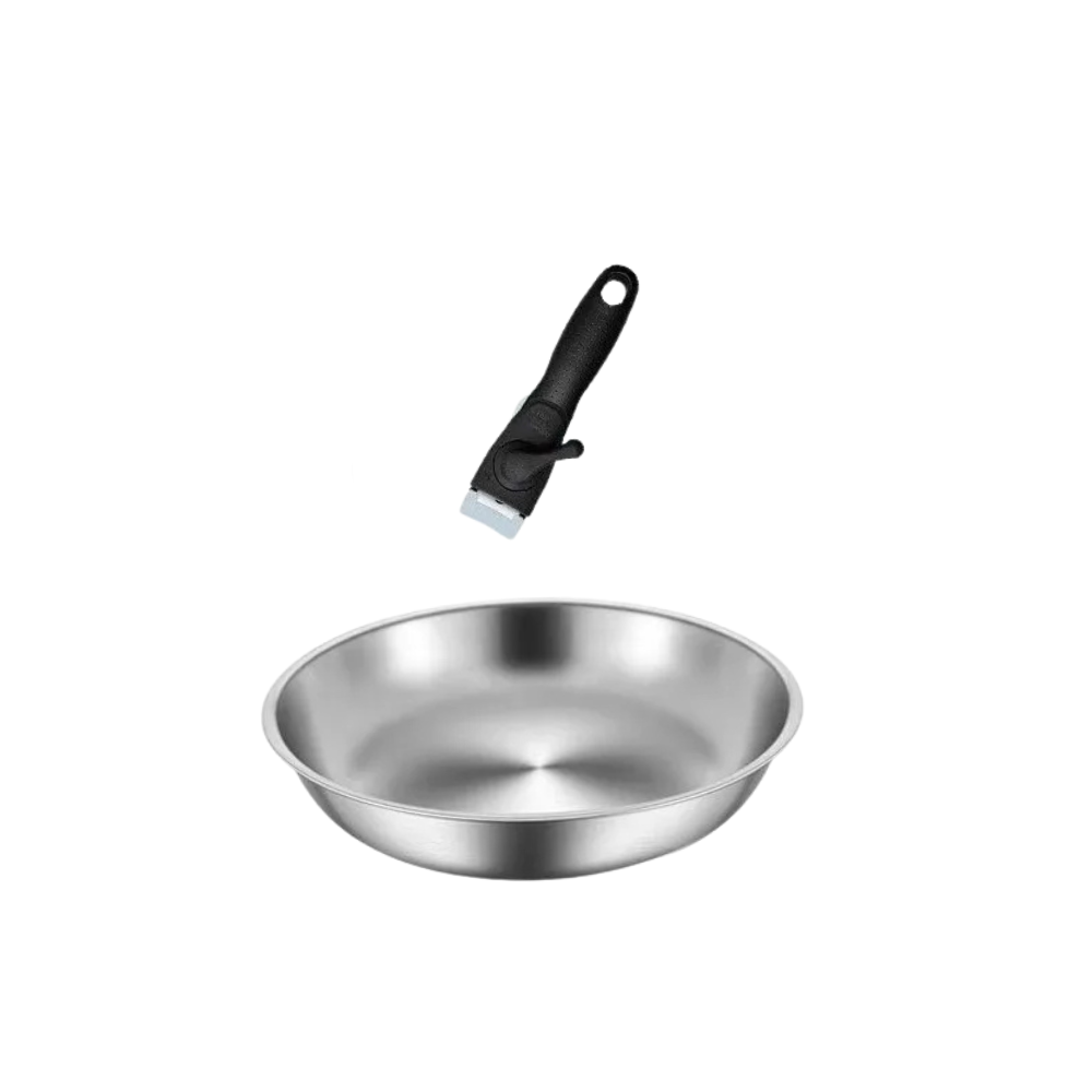 Stainless Steel Frying Pan 30cm Heavy Duty Cooking Pan with Detachable Handle