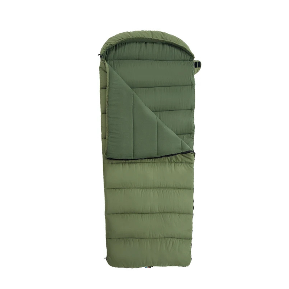 Sleeping Bag Portable Outdoor Camping Quilt Envelope Style Warm - Green