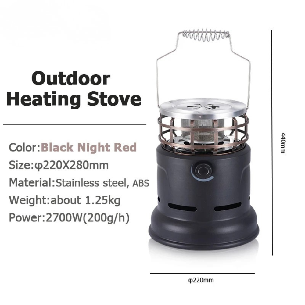 Camping Gas Stove Portable Butane Cooking Cooker 2.7KW Outdoor - Black