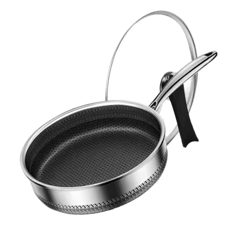Stainless Steel Frying Pan 32cm Thickened Cooking Pan Induction Compatible