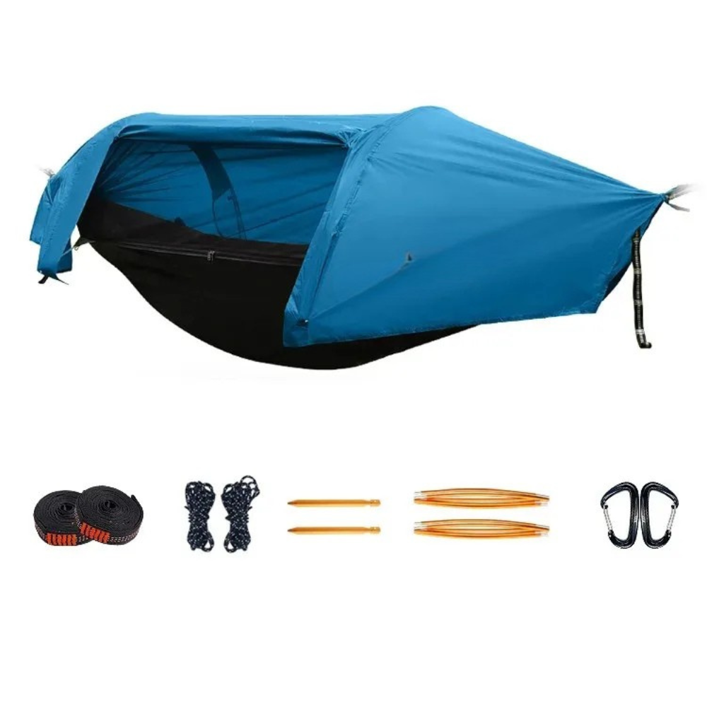Camping Hammock Tent 3 In 1 Waterproof Outdoor Shelter with Mesh Blue