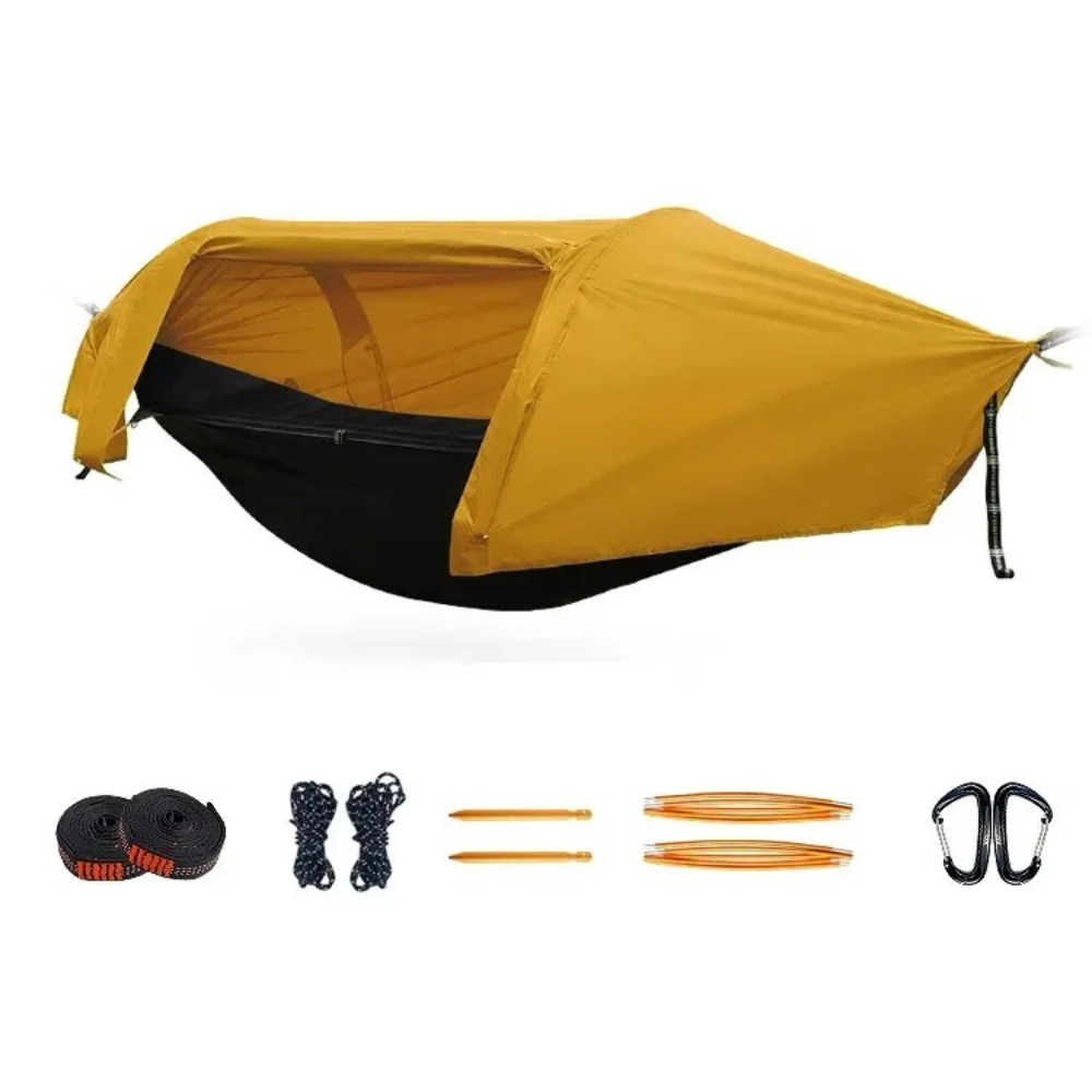 Camping Hammock Tent 3 In 1 Waterproof Outdoor Shelter with Mesh - Yellow