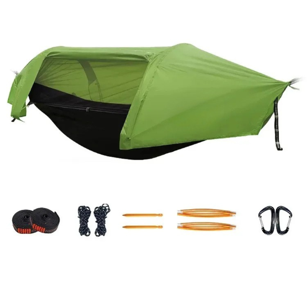 Camping Hammock Tent 3 In 1 Waterproof Outdoor Shelter with Mesh - Green
