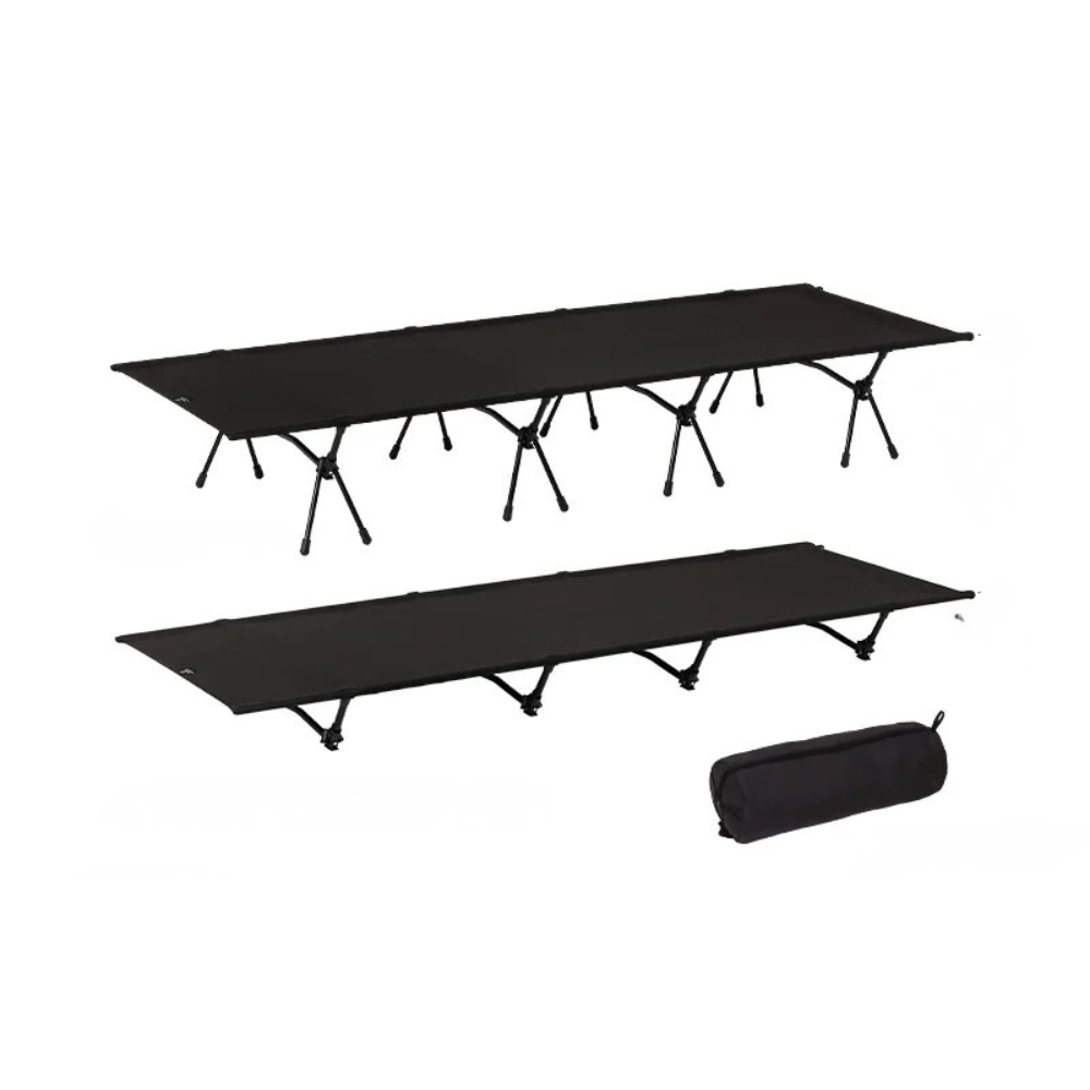 Camping Cot Portable Folding Outdoor Sleeping Bed Heavy Duty - Black