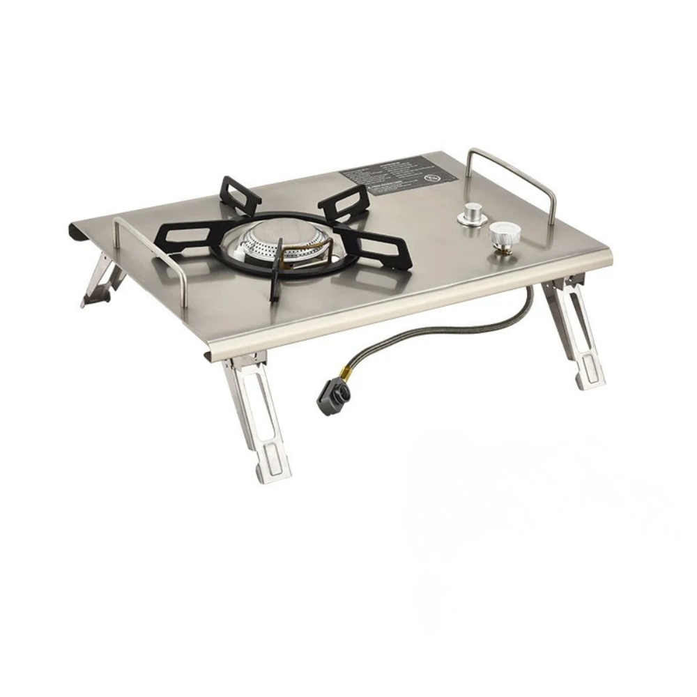 Camping Stove Foldable Portable Outdoor Cooking Stove with Carry Bag - Silver