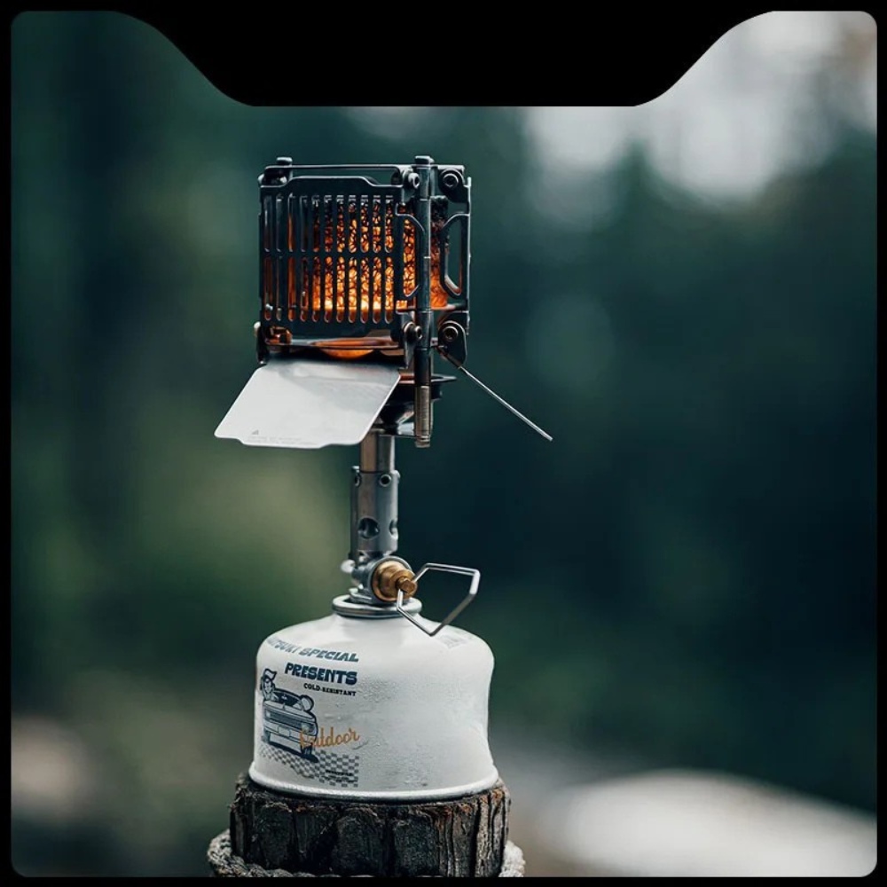 Camping Gas Stove Portable Stainless Steel Outdoor Cooking Stove - Silver
