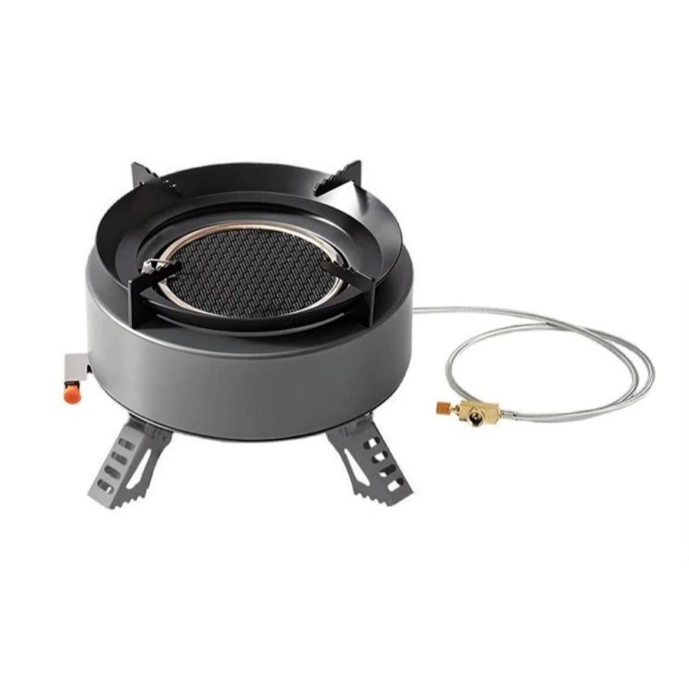 Camping Gas Stove 3200W Portable Wind Resistant Outdoor Cooking Burner - Black