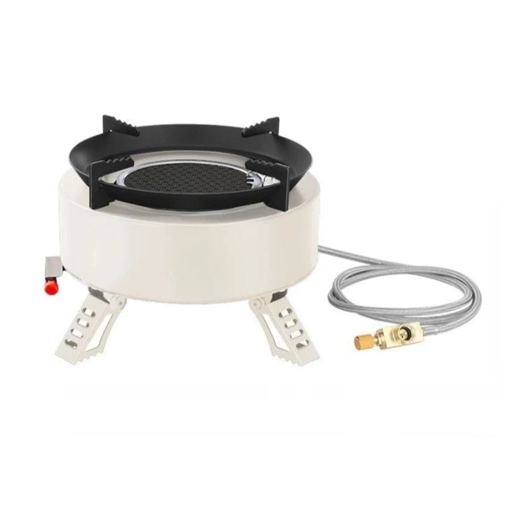 Camping Gas Stove 3200W Portable Wind Resistant Outdoor Cooking Burner - White