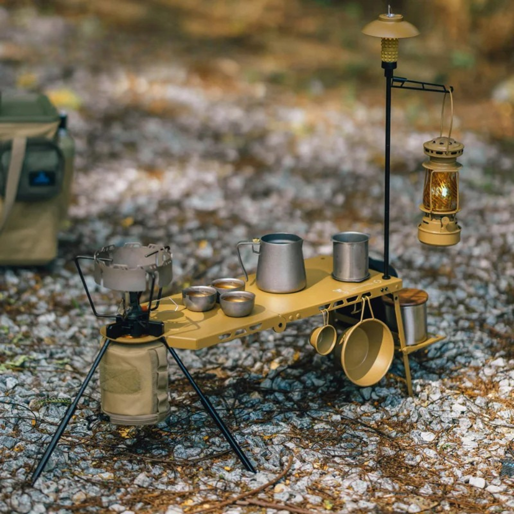 Camping Folding Table Aluminum Alloy Lightweight Portable Outdoor Table - Black