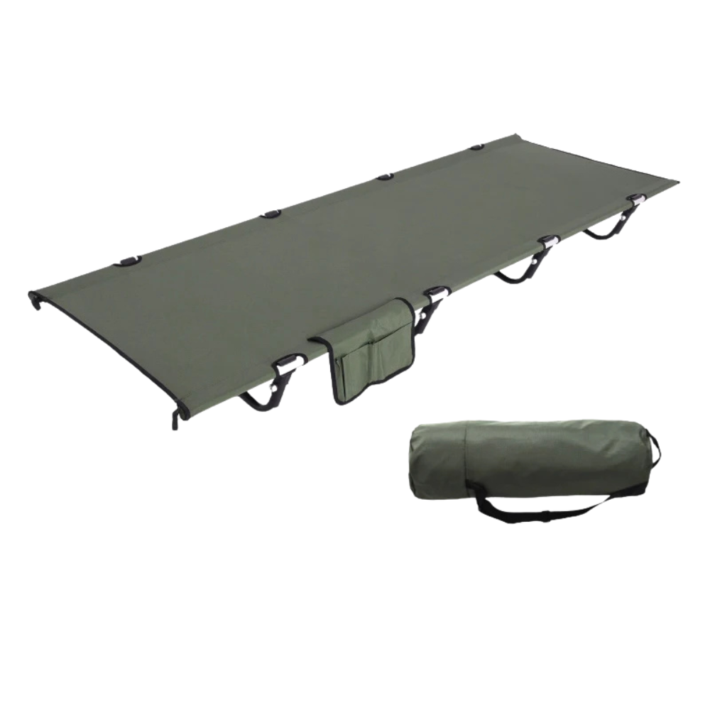 Camping Bed Foldable Portable Outdoor Sleeping Cot Ultralight - Green
