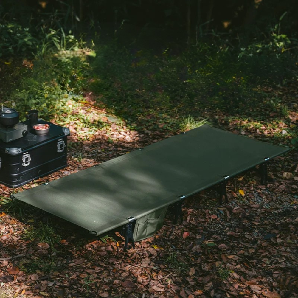 Camping Cot Foldable Ultralight Aluminum Alloy Outdoor Sleeping Bed - Green