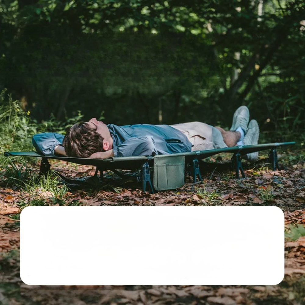 Camping Cot Foldable Ultralight Aluminum Alloy Outdoor Sleeping Bed - Green