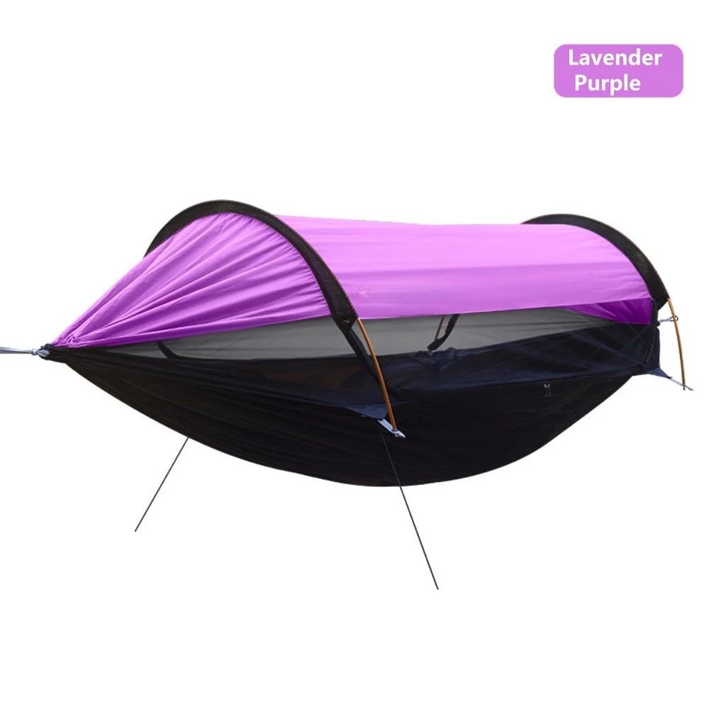 Camping Hammock with Mosquito Net Portable Outdoor Hanging Hammock - Purple