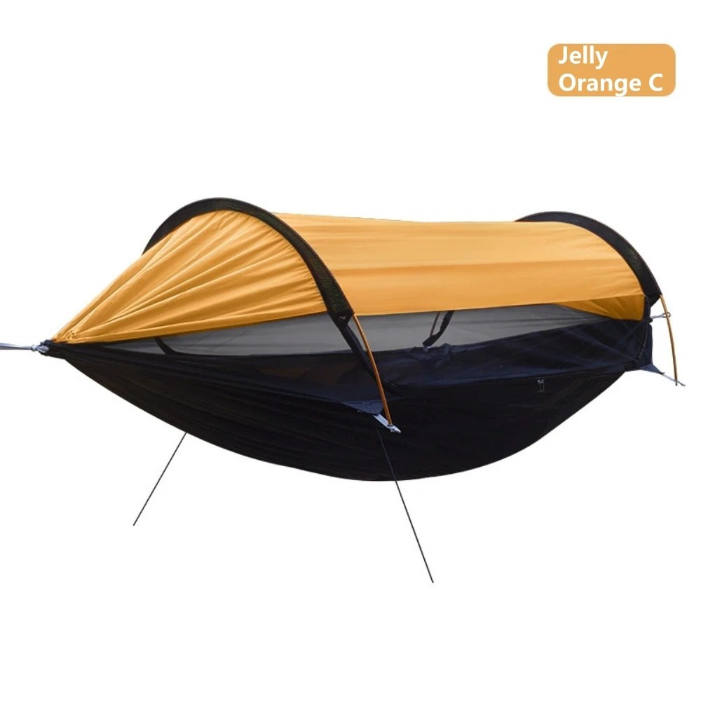 Camping Hammock with Mosquito Net Portable Outdoor Hanging Hammock - Orange