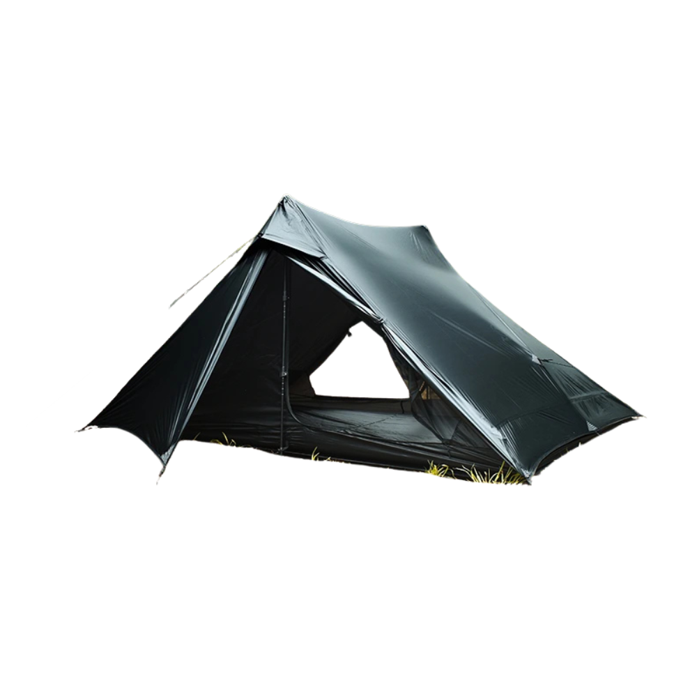 Camping Tent 2 Person Ultralight 15D Nylon Trekking Shelter - Black